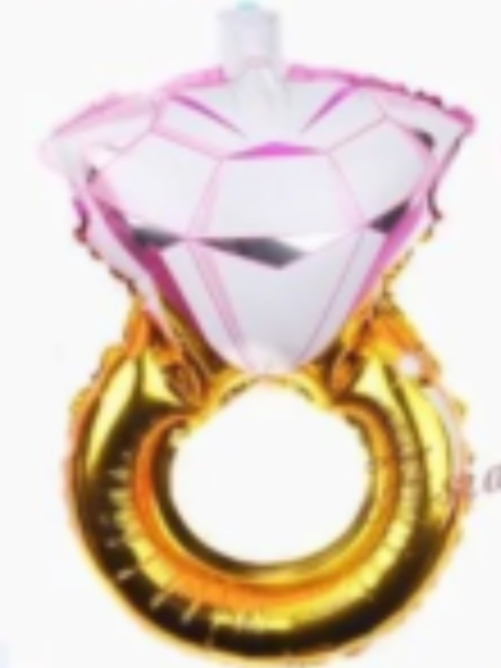 Pink diamond gold foil balloon
